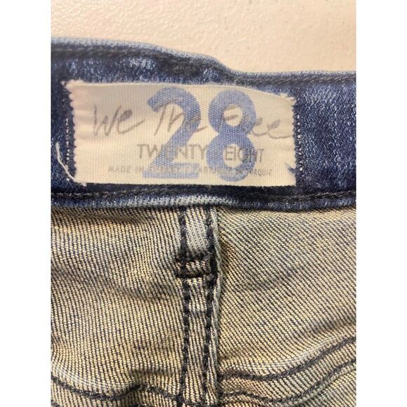 Free People We The Free Sabrina Distressed Indigo Super Skinny Jeans 28 - Picture 7 of 7